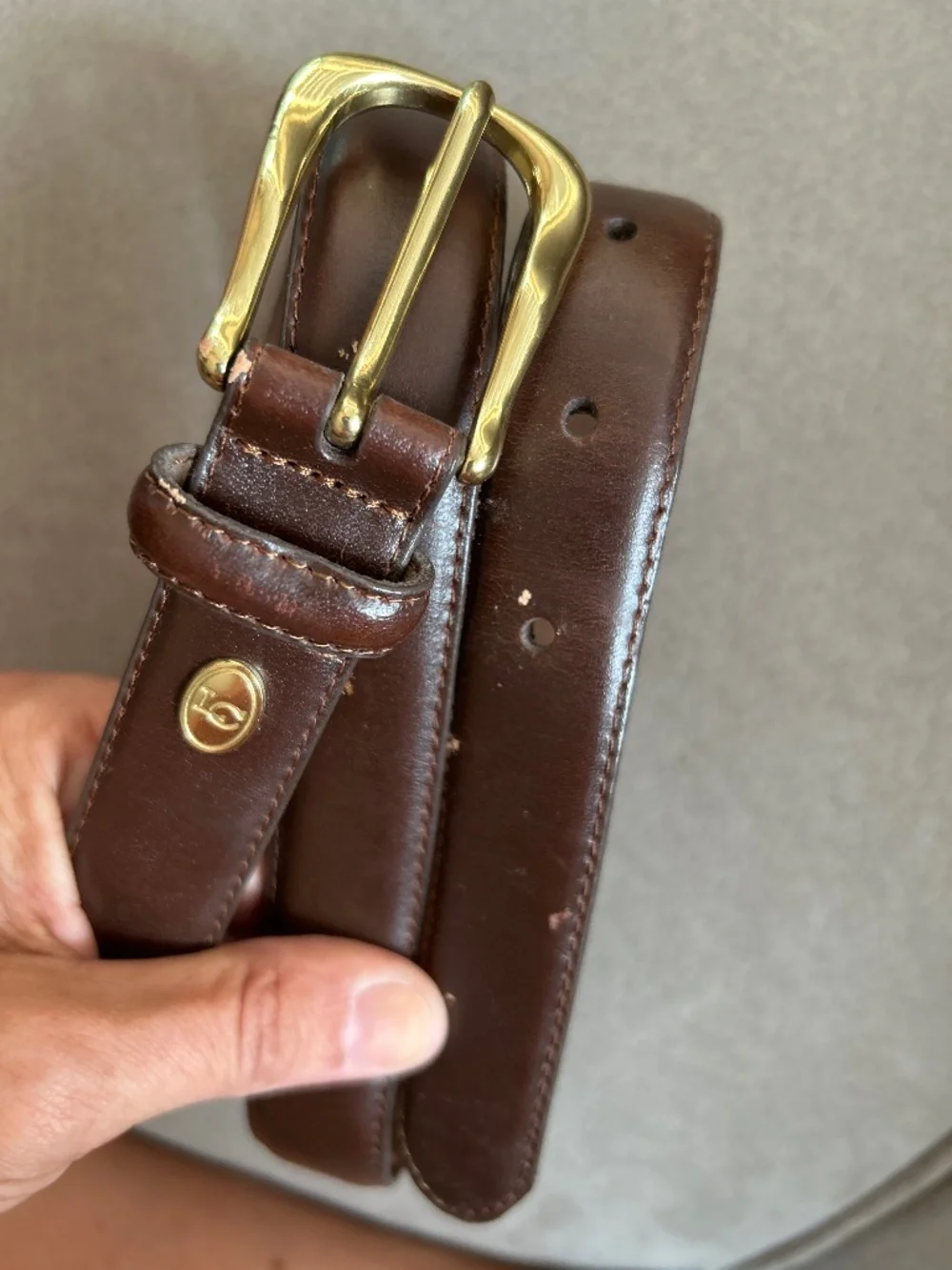 Vtg Liz Claiborne brown leather belt